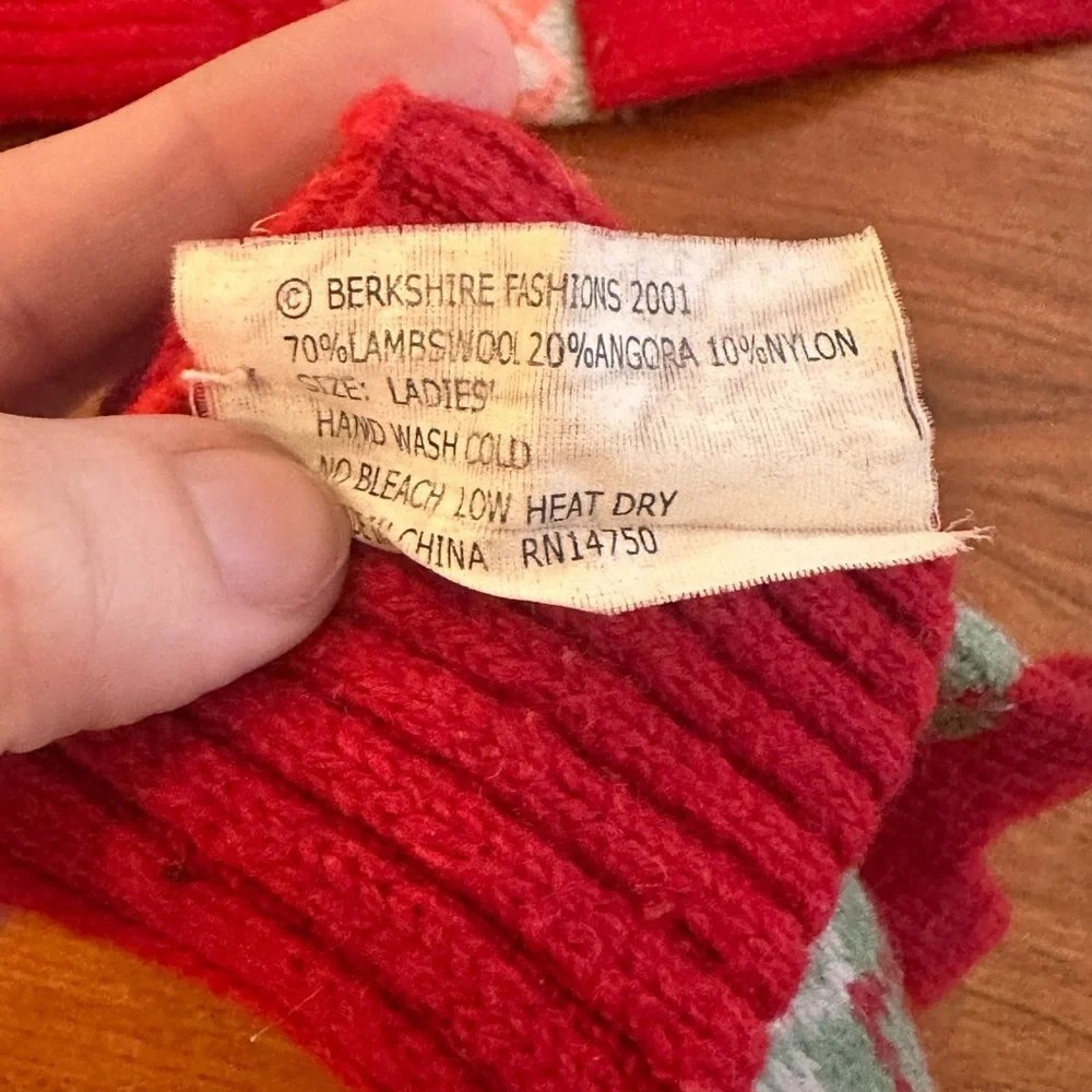 Y2K Angora/lambswool Berkshire Fashions 2001 Fair Isle Gloves – Ladies Christmas